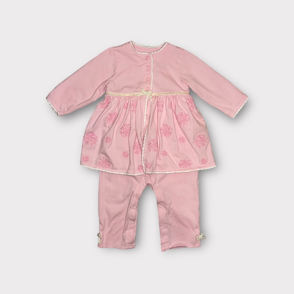 Nordstrom Baby Eyelet Trim Pink Romper